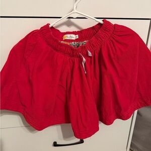 Mini Boden Floral Skirt with Red Waistband
